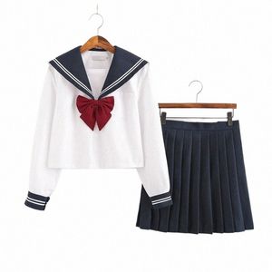 Japanse Schooluniform Rok Sailor Outfit Kostuums JK Uniform Pak Meisjes Plooirok Anime Cosplay Schoolmeisje Uniform Tops V1oE #