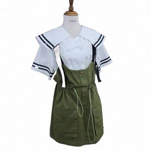 Japanse Schooluniform Jarretel Rokje Student Marine Kostuum Leuke Vrouwen JK Pak Sailor Blouse Plooirok Set s45q #