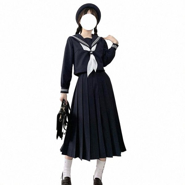 Uniformes scolaires japonais Plus Size JK Sailor Basic Carto Sweet Sailor Girl Uniformes Ensembles Étudiants Costume Femmes Fille Costume y45V #