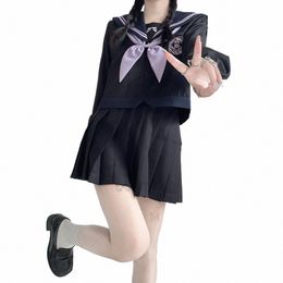 Tenue d'écolière japonaise Costume de marin coréen Uniformes Jk Uniforme de collège pour fille étudiante jupe plissée Seifuku 88Gs #