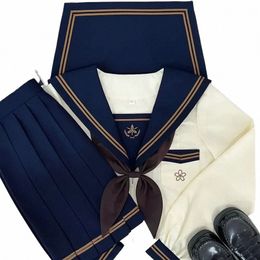 Uniforme scolaire des écolières japonaises Dr Cosplay Costume Japon Anime Girl Lady Lolita Sailor Top Tie Jupe plissée Outfit Femmes B6AQ #
