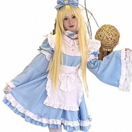 Japanse Secdary Fi Kawaii Lolita Plus-size dames Dr Stage Party Cosplay Meid Kostuum Sexy Kant Lg Sleeve Bunny i83g #