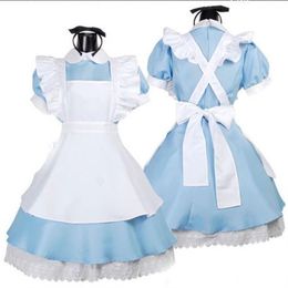 Japonés-venta de chicas elegantes Alicia en el país de las maravillas fantasía azul tono claro traje de sirvienta Lolita traje de sirvienta vestido de sirvienta 283b