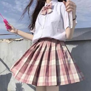 Japanse sexy mini geplooide cosplay rokken lolita stijl kawaii a-line jk plaid y2k hoge taille korea harajuku student vrouwen rok 210708