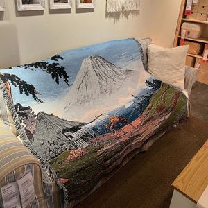 Japonais style simple Mount Fuji Home tissu canapé couverture de poussière coussinet de poussière camping picnif