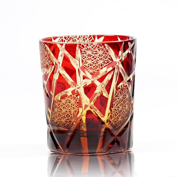Gobelet en verre à vin Vintage spécial japonais coupé à la main clignotant éclair Design verre à whisky ambre haut de gamme