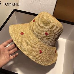 Japans rietje voor vrouwelijke nieuwe zomer Koreaanse versie van de zonnebrandcrème Big Earves Beach Seaside Vacation Sun Hat Foldable L2405