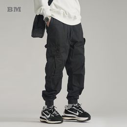 Pantalon cargo japonais de haute qualité pour hommes, vêtements multi-poches, style coréen, ample, décontracté, jogging, Harajuku, joggeurs, 220816