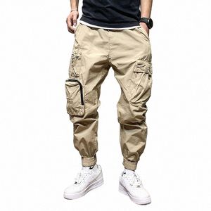 Japonais Streetwear Plus Taille Pantalon Cargo Mince Hommes Vêtements Harajuku Pantalon de Jogging Tendance Casual Joggers Pantalon Kaki Coréen R5K4 #