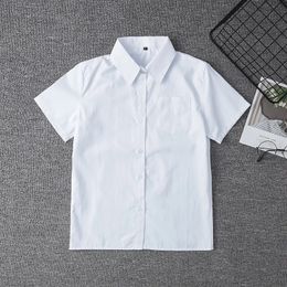 Chemise blanche à manches courtes pour étudiants japonais, uniformes de lycée pour filles, robe d'uniforme Jk, haut de grande taille XS5XL 240301