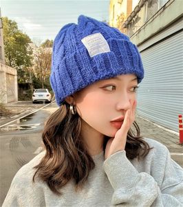 Étudiants japonais Canda bonnet de bonnet Unisexe traite tricot chapeau hiver Keep Chapeaux chauds Couleur solide couple Bonnet Lady Crochet Hat 231221