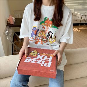 Japanse stijl cartoon kawaii print vrouwen t shirt casual streetwear ulzzang katoen zomer grafisch grappige tee voor vrouwelijke tops 220511