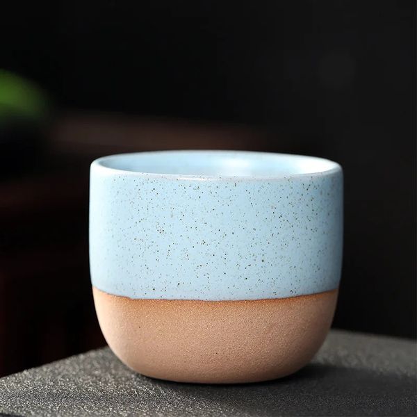 Style japonais en céramique tasse en porcelaine personne personnelle poterie à thé tasse de tas de vin de vin tasse de vin à eau cadeau en gros 120 ml y240422