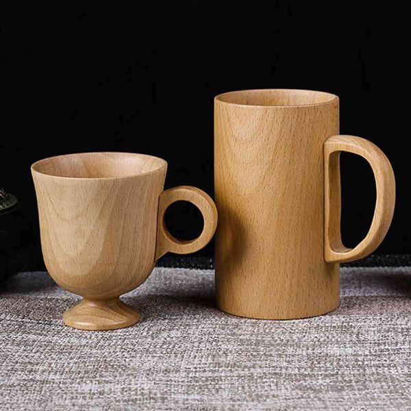 Taza de madera creativa de estilo japonés, taza de café, taza práctica para el hogar