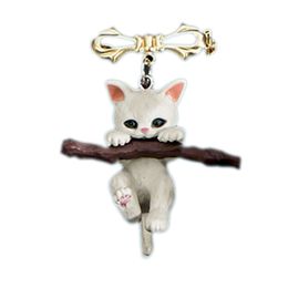 Style japonais mignon élégant chat broches pour femmes dessin animé chaton Animal décontracté fête Corsage anti-éblouissement fermoir couple accessoires cadeau