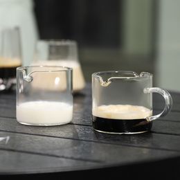 Style japonais double bouche petit pot à lait verre clair oz tasse tasse à expresso ménage mini pot à lait pipey avec poignée