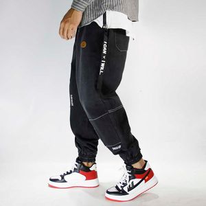 Pantalones vaqueros de estilo japonés a la moda para hombre, pantalones Cargo de mezclilla informales de diseñador, ropa de calle, pantalones de pierna ancha Joggers de Hip Hop