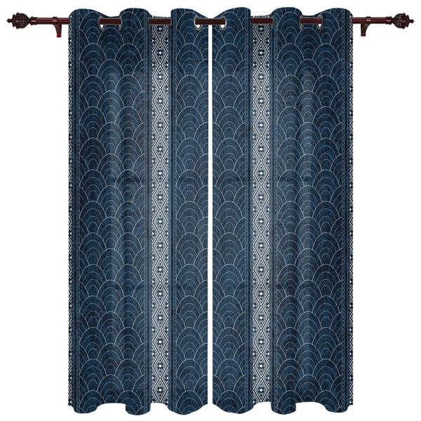 Scale de poisson de style japonais Curtain de cuisine pour enfants chambre salon balcon fenêtres de fenêtres rideaux tissu tissu de salle de bain