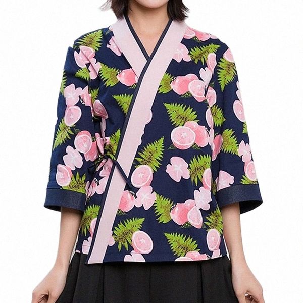 Estilo japonés Servicio de comida Ropa Mujer Sushi Chef Chaqueta Nuevo Chef Uniforme de trabajo Diseñado Traje de cocinero Mujer japonesa kimo x6c0 #