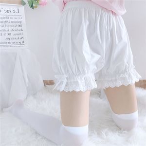 Leggings de linterna de estilo japonés Pantalones cortos de encaje blanco Lolita Linda seguridad de verano 210412