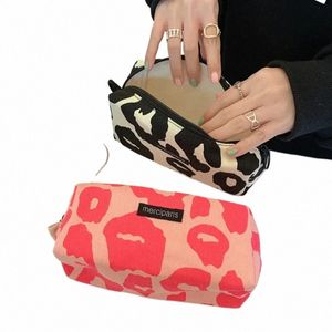 Japanse Stijl Luipaard Cosmetische Tas Vrouwen Canvas Handtassen Portemonnee Organisator Etui Lippenstift Tas Make-Up Tassen Vrouwen Luipaard Tas i1eC #