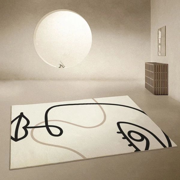Alfombra de sala de estar de estilo japonés alfombra decorativa de dormitorio más pequeño alfombra de gran área abstracta alfombra de arte grueso de salón gruesos 240510
