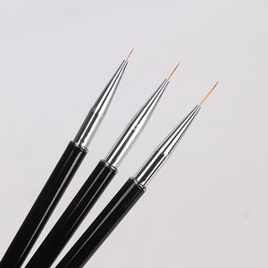 Japanse stijl metalen staaf nail art pull pen set zwarte schilderpen kleur schilderen Pen Hook pen nail art borstel groothandel