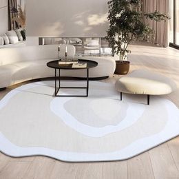 Tapis ovale de Style japonais, tapis de sol irrégulier pour salon, Table basse, maison, nordique, épais, pour chambre à coucher, décoration de bureau, Carp2193