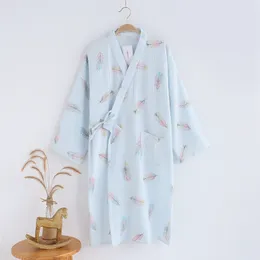 pyjamas style japonais vêtements de maison sueur vêtements à la vapeur peignoirs peignoirs pyjamas en coton lavé à l'eau femmes pur coton gaze styles minces