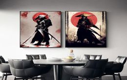 Peinture murale de samouraï de Style japonais, affiche d'art murale de guerriers Ukiyoe anciens, peinture pour salon, décoration de la maison, 2263161