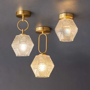 Japanse stijl eenvoudige retro slaapkamer glazen plafondcorridor lamp creatief woonkamer lichten glas kroonluchter nieuwe aankomst 0209