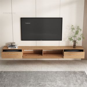 Japanse stijl gesuspendeerde tv-kasten voor woonkamer meubels modern minimalistisch klein appartement muur gemonteerde vloer tv-stands gl