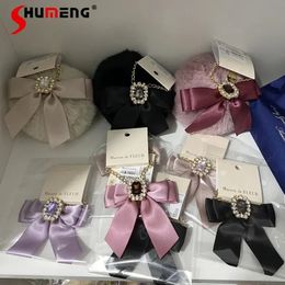 Style japonais femmes mignon porte-clés anneau sac accessoires strass arc métal nœud papillon diamant téléphone pendentif ornement 240122