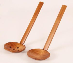 Cuillère en bois de style japonais Long Handander collander manche ustensiles ramen soupons cuillères de cuisine ustensiles outils de cuisine1249191