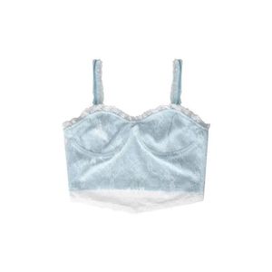 Débardeur japonais gilet vêtements dentelle nombril bleu doux kawaii court été corset vêtements d'extérieur base Harajuku coréen indie 220316