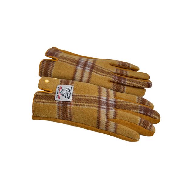 Guantes engrosados japoneses Tejido británico engrosado patrón floral y retro a cuadros pantalla táctil guantes unisex cálidos y elegantes para hombres y mujeres