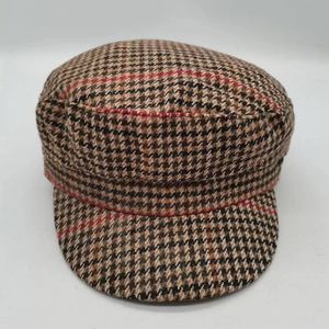 Chapeau octogonal japonais à grille de mille oiseaux pour femmes, béret britannique rétro polyvalent, édition coréenne, mode automne/hiver, chapeau de peintre