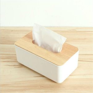 Japanse tissuebox houten deksel toiletpapier vast houten servet houder kast simpele stijlvolle thuisauto dispenser 220523GX