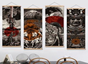 Ukiyoe japonais pour affiche sur toile HD, images murales pour décoration de salon, peinture murale avec défilement suspendu en bois massif7059820