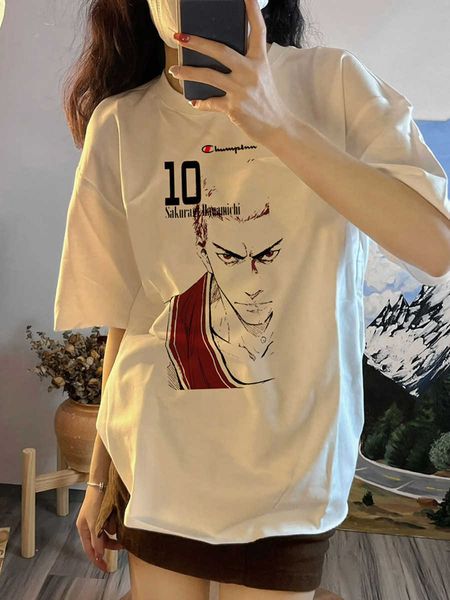 Versión japonesa de Penguin Champion camiseta de manga corta para mujer nueva pareja colaboración dunk master media manga masculina algodón puro tendencia ins suelta