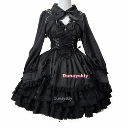 Japanse Victoriaanse Gothic Lolita Dr Vrouwen Punk Stijl Zoete Kant Boog Eveing Party Dres Harajuku Y2k Cosplay Princ Dr f8eX #