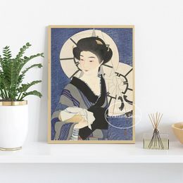 Japanse vintage geisha -poster ukiyo e lente retro vrouwen traditionele schilderij prints canvas foto's muur kunst thuis decor geschenken