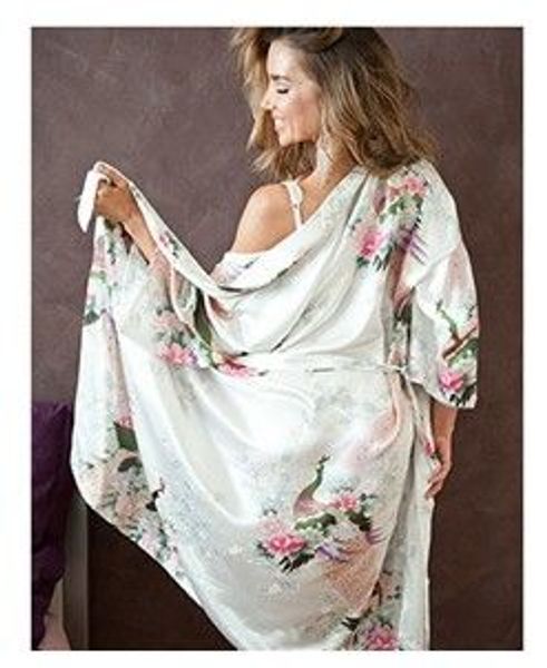 Kimono en soie de mariage pour femmes japonaises Robe de mariée Geisha Peacock Blossom Robe de nuit Pyjamas 9 couleurs disponibles Livraison gratuite