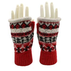 Gants jacquard en laine japonaise, demi-doigt, avec doigts exposés épaissis, gants d'écriture sur ordinateur