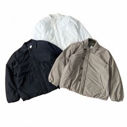 Vêtements de travail japonais revers extérieur insulati col debout veste en coton pour hommes coréen Fi Streetwear haute qualité harajuku b73K #
