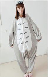 Jappan Cartoon Animal Totoro Unisexe Adulte Flannel Grenys Pyjamas Kigurumi Suit à saut Sleeples pour adultes Bienvenue entièrement 4292751