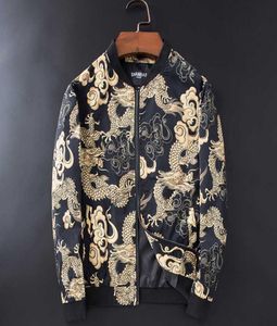 Jaqueta Masculina chaqueta Bomber Vintage 2020 nueva chaqueta con dibujo de dragón 3D de gran tamaño abrigo fino estilo chino para hombre Autumn2551620