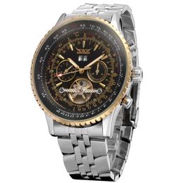 Jaragar Big Dial Aviator Series Military Scale Gold Elegant Dial Tourbillon Design Mens Watchs Luxury Automatic Wrist Watch Q09026499847