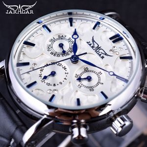 Jaragar Blue Sky Series Elegant Design Genuine Leather Strap Male Wrist Watch Mens Watches Top Brand Luxury Clock Men Automatic Y19061905