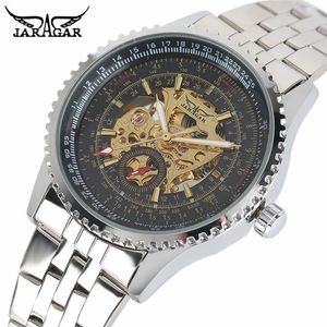 Jaragar Brand Luxury Mécanique Men de surveillance Military Skeleton Fashion 2018 New Watch Automatic Self Wind Wrist Wrists Corloge Gift